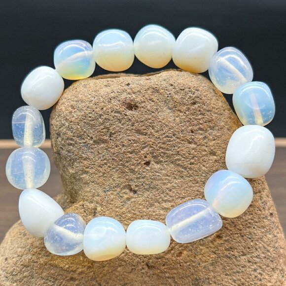 Artisan Jewelry - Opalite Nugget Crystal Bracelet Handmade